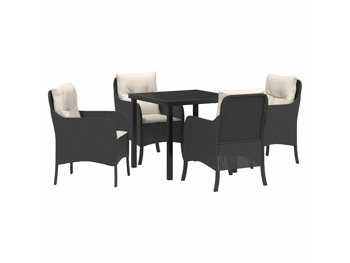 Maison Exclusive - Conjunto De Jantar Para Jardim Com Almofada 5 Pcs Preto Vime Pe