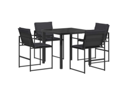 Maison Exclusive - Conjunto De Jantar Para Jardim 5 Pcs Preto E Cinza Escuro