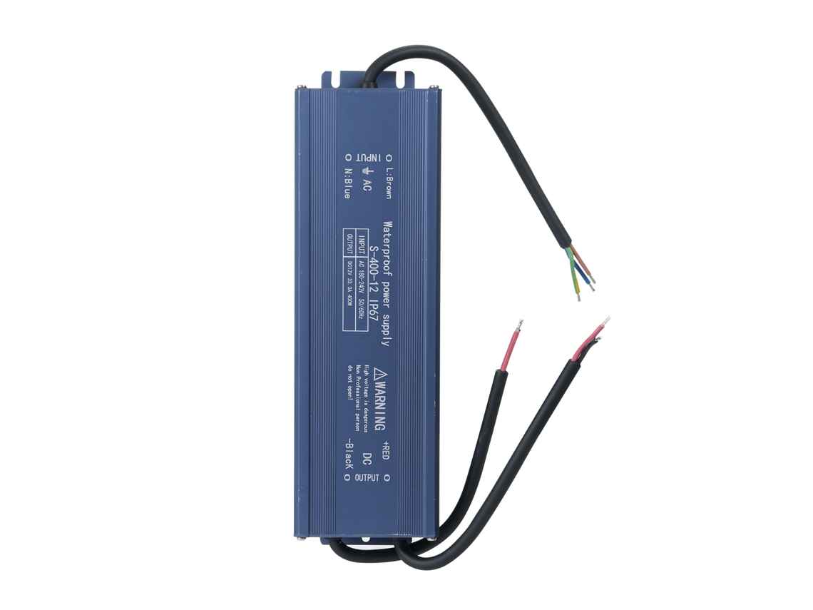 Fonte de Alimentação Led Ip67 12v 400w Transformador AC 180 240v para Fita Led Externa | S/MARCA