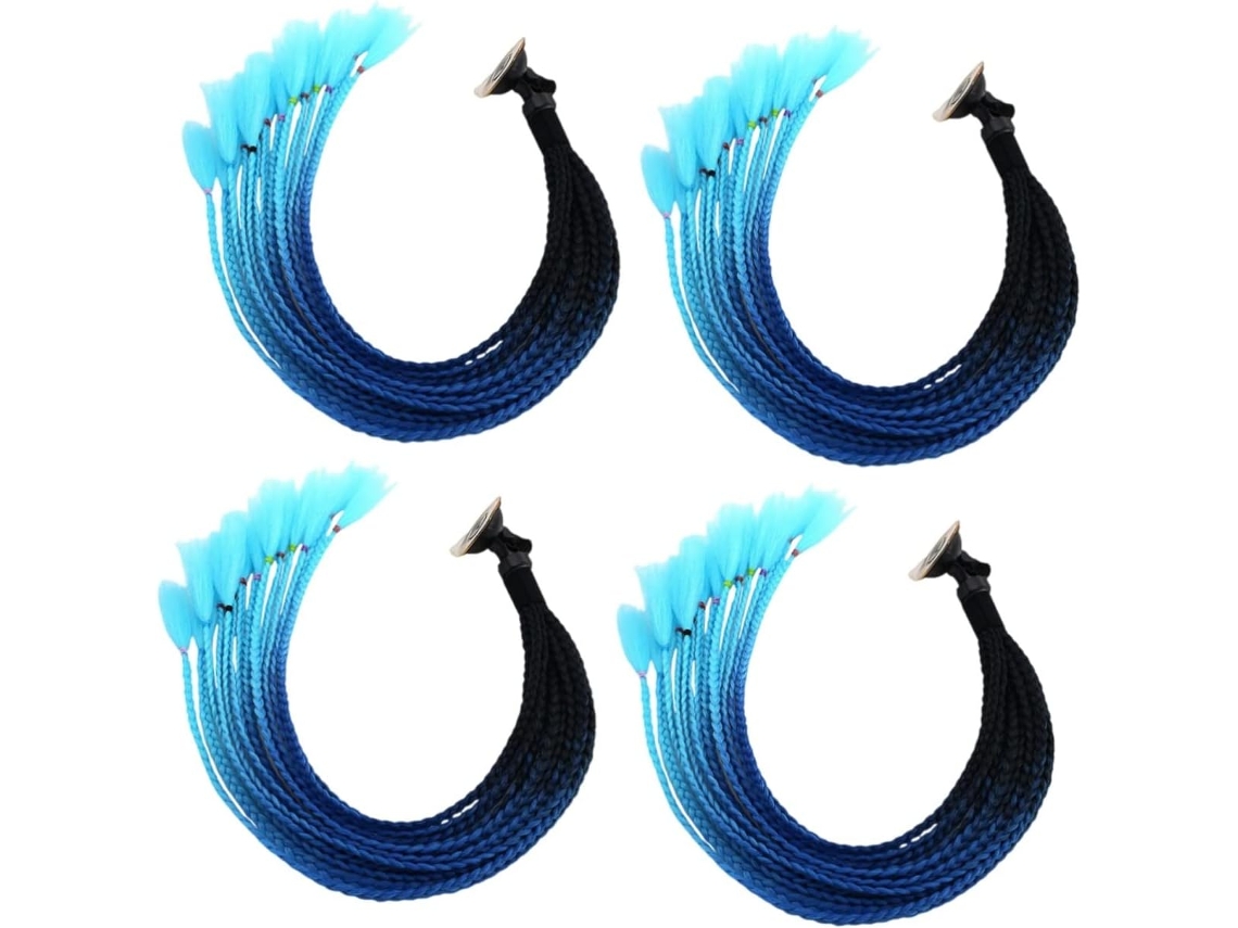 4 Pièces Perruque De Dreadlocks Remplaçable Com Ventouse Para Queue De Cheval Tressée Pratique E