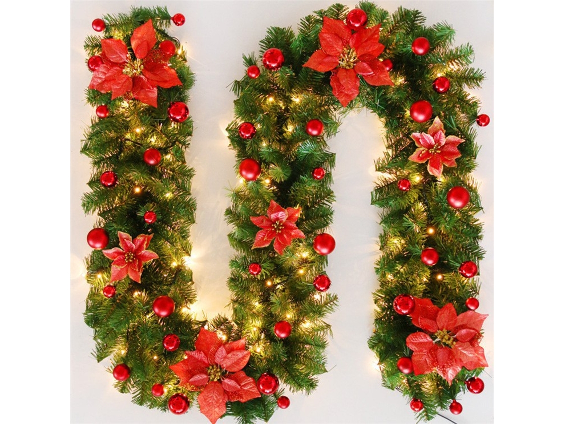 Decoração De Natal Vines, 2,7 M Coro De Flores Pacote Decorações De Natal