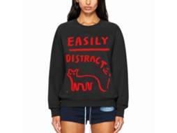 Rockinstone Easily Distracted Black Classic Sweatshirt Unique Designer Style