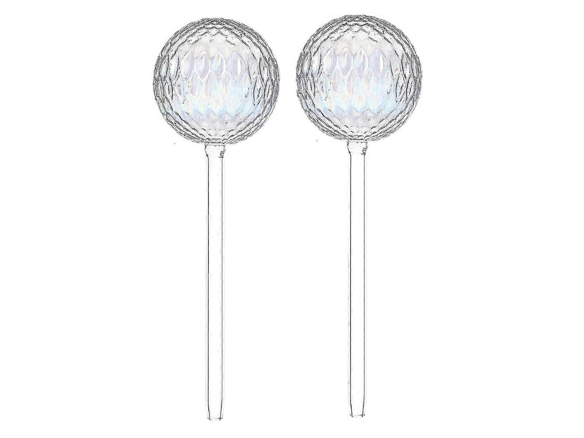 Conjunto De 2 Globos De Vidro Estampados Com Gradiente De Arco-íris Para Regar Plantas