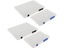 Conjunto De 4 Caixas Organizadoras Transparentes Com Fecho Duplo, Resistentes Para Documentos, Revis Gokoco