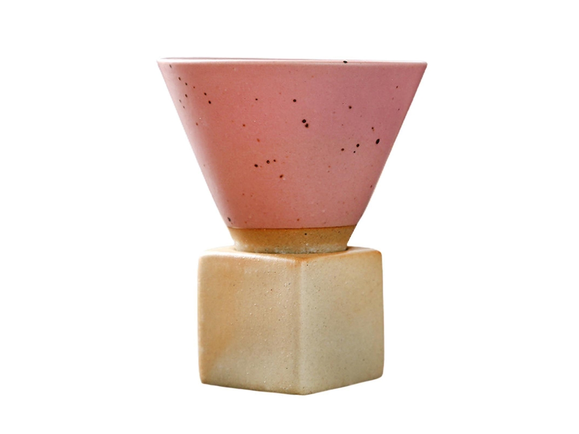 Caneca De Cerâmica 200ml Com Formato Cone, Ideal Para Chá, Cappuccino E Café, Base Funcional Artística. Aquaforge