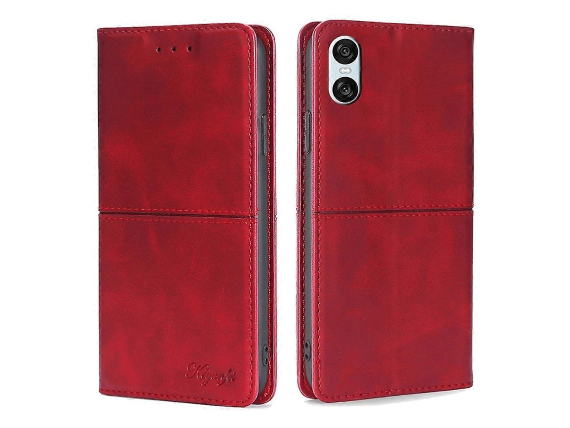 Capa De Celular Magnética De Couro Com Textura De Vaca