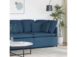 Vidaxl Módulo De Canto Para Sofá Modular Com Almofadas, Azul, 100 Cm