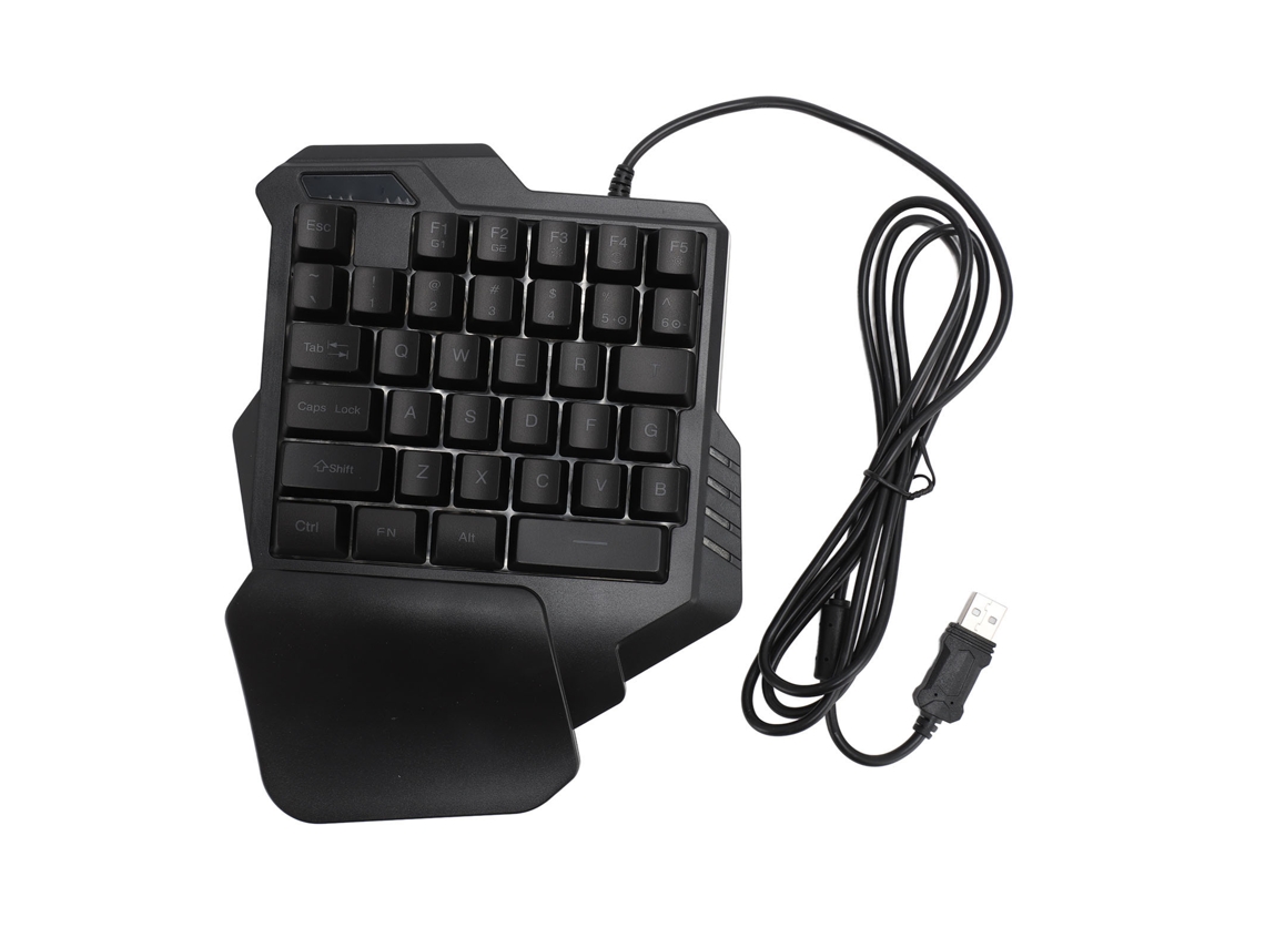 TECLADO PARA JOGOS DE UMA MÃO COM 35 TECLAS, PORTÁTIL, RETROILUMINADO, ERGONÔMICO, PARA WINDOWS, PC E XBOX