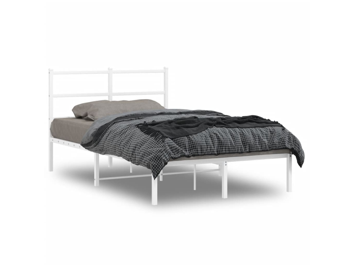 Estrutura De Cama Com Cabeceira 120x200 Cm Metal Branco
