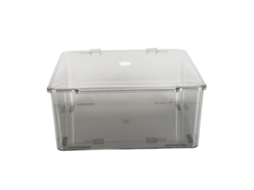 Caja Transparente De Almacenamiento De Cosméticos Com Tampa De Bisagra