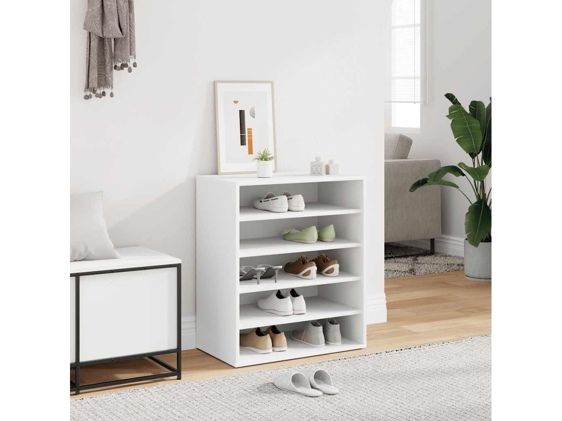 Vidaxl Armário Para Sapatos 60x35x70 Cm Derivados De Madeira Branco