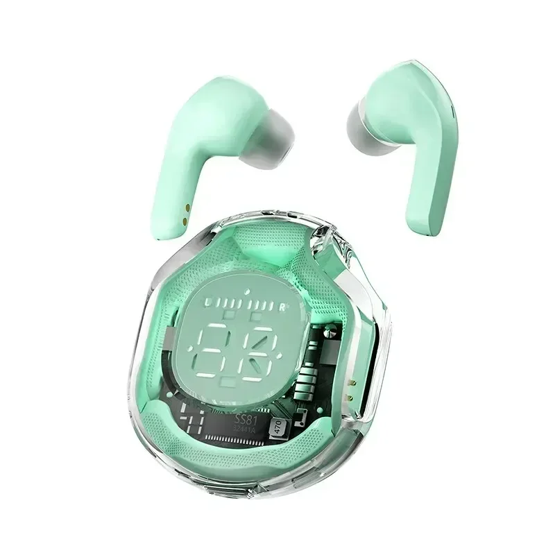 Fones de Ouvido Bluetooth Verdadeiramente Sem Fio, com Visor de Led, Cancelamento de Ruído, Microfone e Resistência À Água. MDUG (verde)