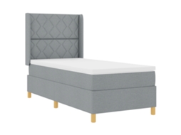 Conjunto 1 Cama Contemporânea Vidaxl Cinzento-claro Tecido (100 X 200 Cm)
