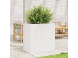 Vidaxl Vaso/floreira De Jardim 70x40x68,5 Cm Pinho Maciço Branco