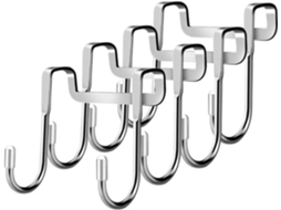 Conjunto De 4 Ganchos Duplos Em Aço Inoxidável Em Formato De S Para Armazenamento Prático De Toalhas.