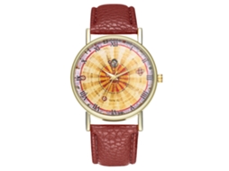 Reloj De Cuarzo Unisex Con Correa De Cuero Pu Dial Numeros Romanos Café Zhoulianfa