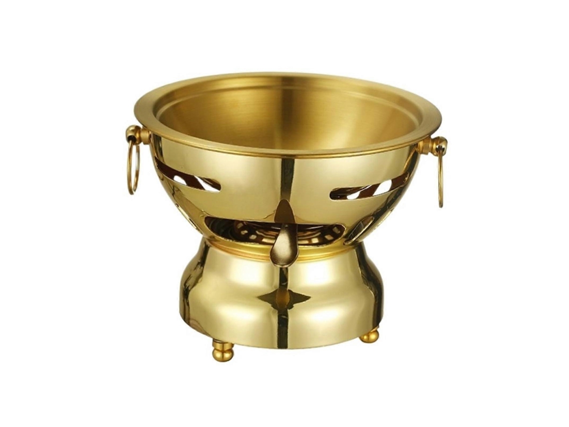Panela Shabu Shabu Em Aço Inoxidável Para Reuniões Familiares, Aquecimento Rápido, Dourada, Profundidade 3cm/4cm