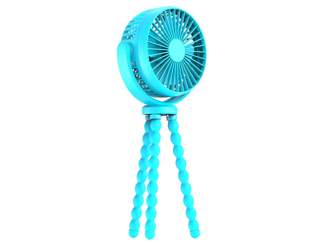 Rechargeable Stroller Fan Rotatable Handheld Flexible Tripod 3 Speed Royalblue