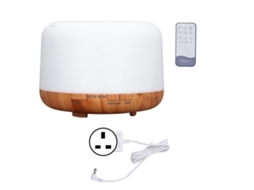 Humidificador Difusor Aromaterapia Luz Noturna Controle Remoto 500ml Grão de Madeira 100 240v Plug Uk | S/MARCA