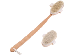 Escova De Banho Madeira Hohopeti Com Cerdas Naturais Para O Corpo, Cabo Longo, Esfoliação Física E Massagem, Para Banho