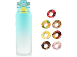 Garrafa Água Genérica 1000ml Com Anel Perfumado Cápsulas Sabor, Sem Açúcar, Esportiva Calorias, Prova