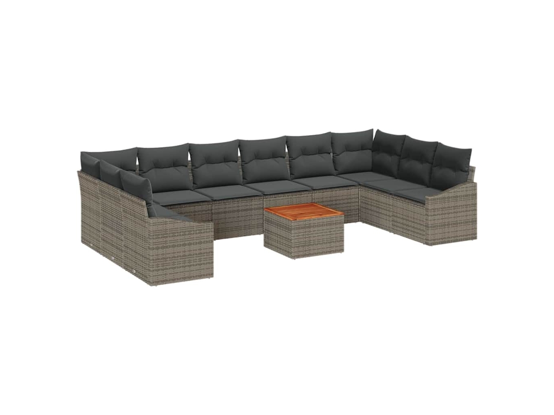 Conjunto de sofá de jardim de 11 peças Cinzeto Vime Pe MAISON EXCLUSIVE