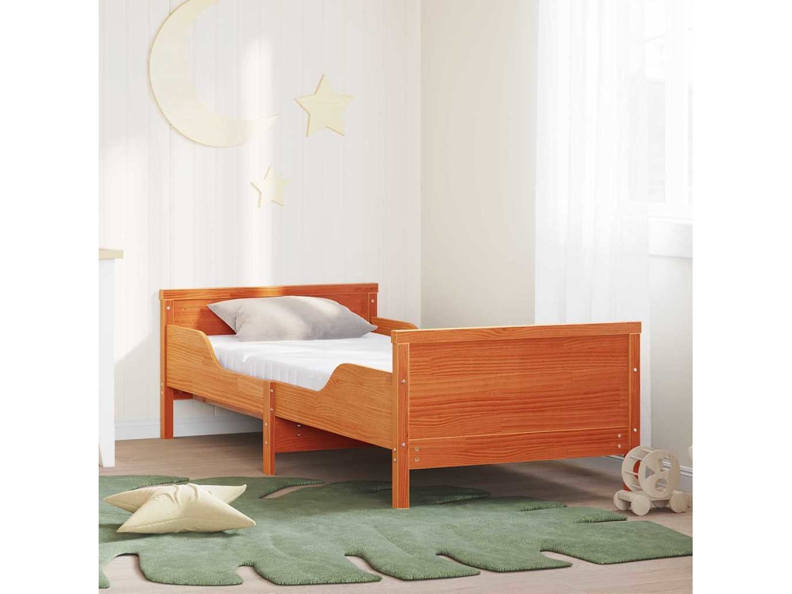 Vidaxl Estrutura De Cama Com Colchão Extensível Castanho 80 X 200 Cm