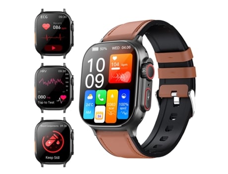 Smartwatch com tela de 2,01 polegadas, comunicação 4G, monitoramento de ECG, múltiplas funções de monitoramento de saúde (preto)