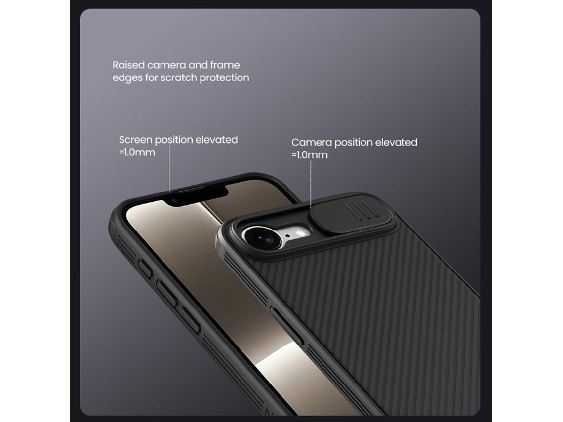 Capa traseira Nillkin Camshield Pro para Apple iPhone 16 Plus, preta