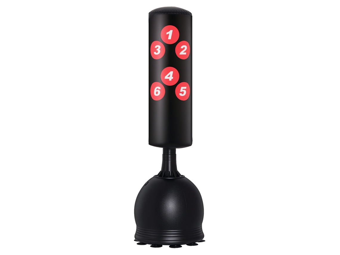 Saco De Pancada Na Cor Preto, Vertical, Adultos, Resistente, Base, Ventosa., Ideal, Treino, Boxe, Parceiro, Adequado, Profissionais Mymhru (165 Cm)