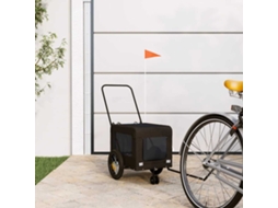 Vidaxl Reboque Bicicleta P/ Animais Tecido Oxford/ferro Preto
