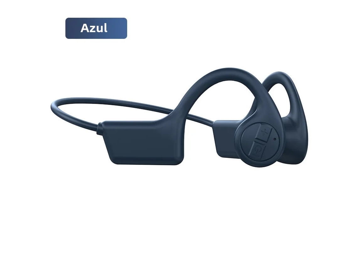 Fones de Ouvido Bluetooth de Condução Óssea, IPX55, Microfone, Azul MDUG