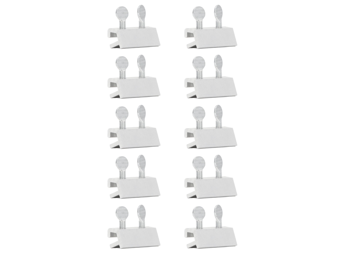 Conjunto de 10 travas de segurança de aço inoxidável com furo duplo para janelas e portas de correr, antifurto.