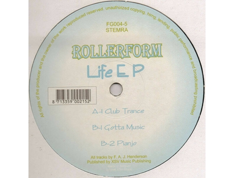 Life Ep, Rollerform | Condição média, muito bom Plus | 1 vinil 12, 33 ? Rpm, 45 Rpm, Ep Flower Grooves (vg)
