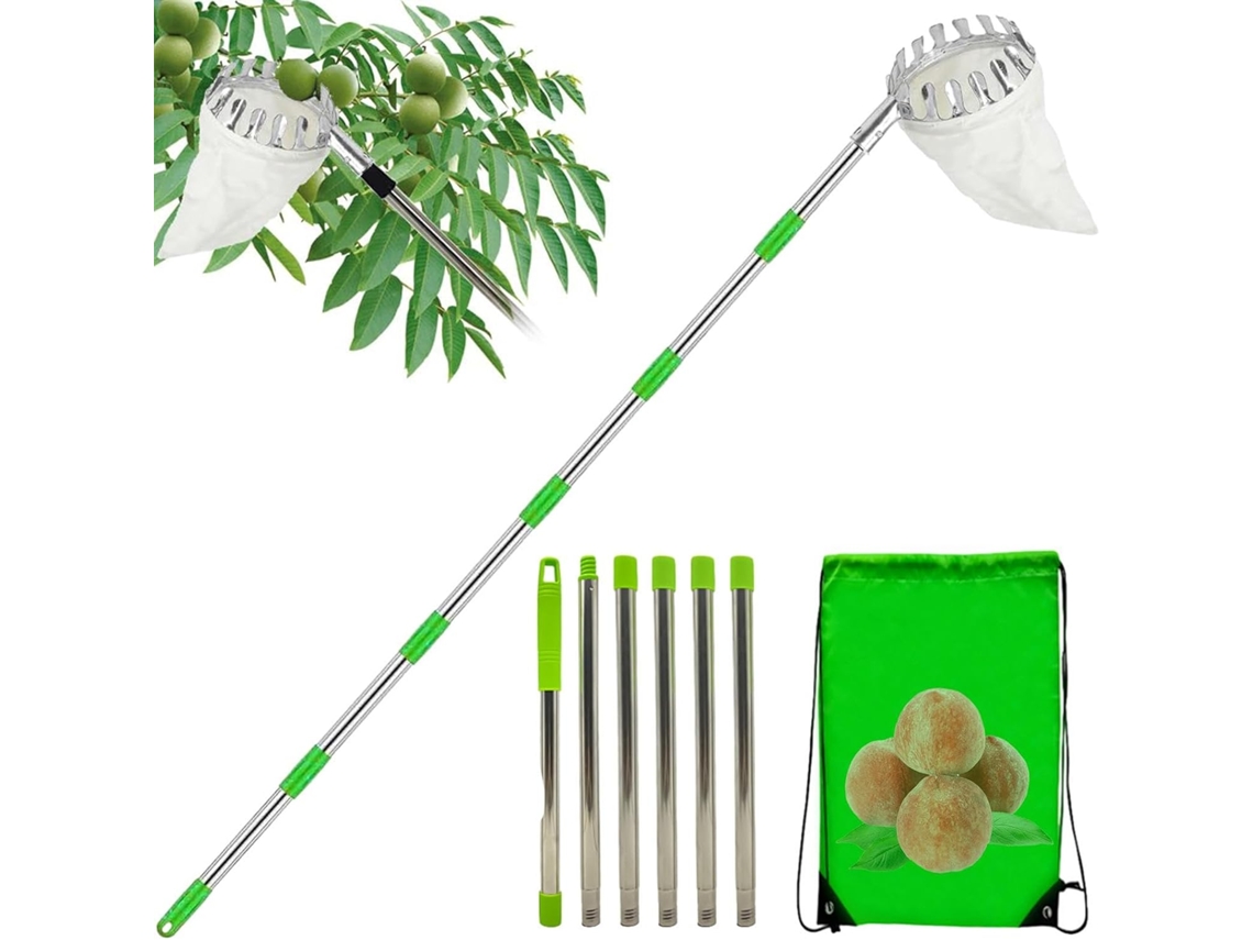Vara Coletora de Frutas Genérica com Cesto Cesto para Colheita de Frutas com Vara Telescópica Extensível, Coletor de CHABERLU
