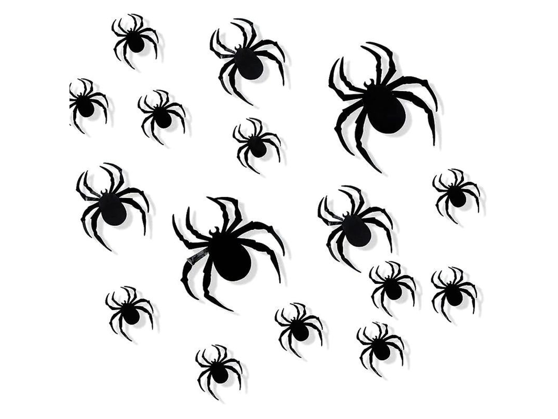 Decoración De Aranhas 3d De Halloween Linjou, 60 Peças De Adesivos Assustadores Para Janelas E Paredes
