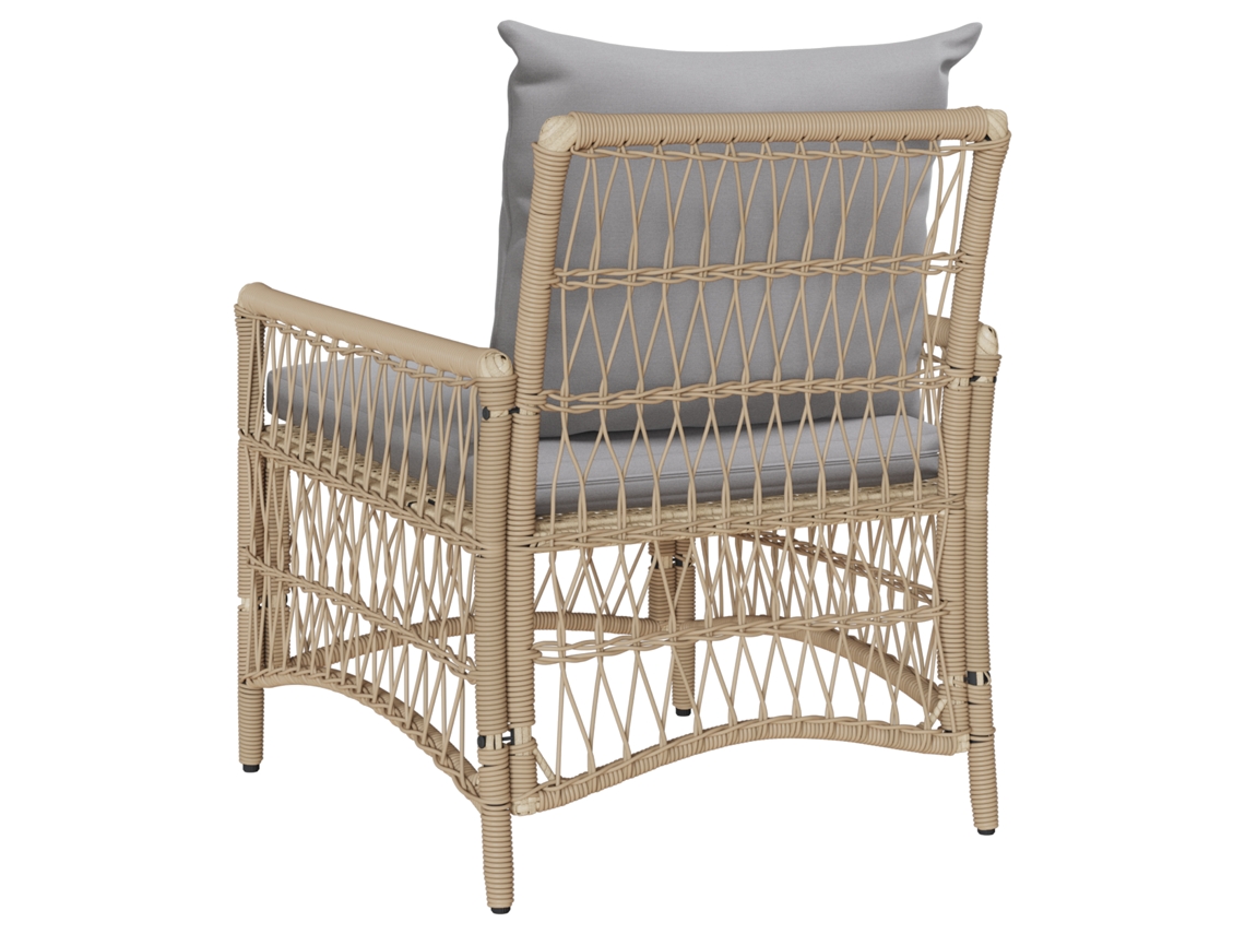 Conjunto 1 Cadeira De Rattan Vidaxl Bege Vime Pe (61 X 73 X 77 Cm)