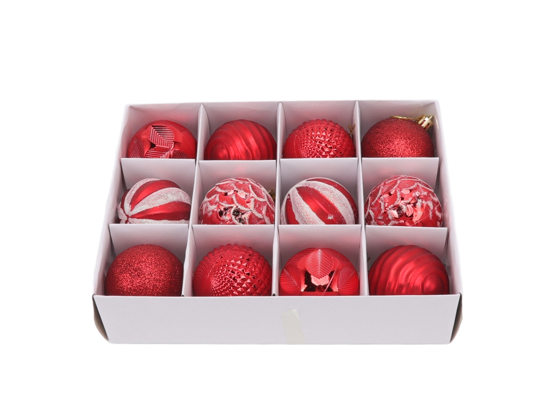 Bolas de Natal decorativas vermelhas para árvore festas e jardins S/MARCA