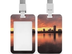 Porta Crachá Com Cordão Charles River City Skyline Sunset Divertido Nome, Porta Crachá, Estojo
