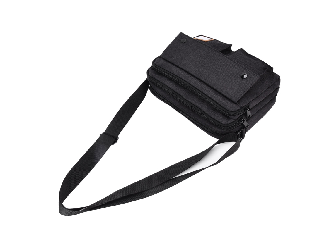 Bolsa Bandolera Pequeña Impermeable Para Hombres Empresa Oficina Viaje Negro