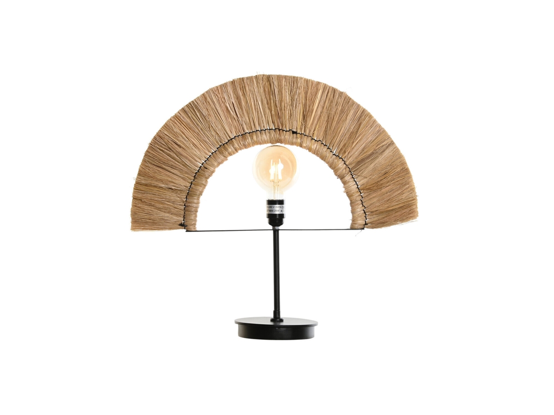 Abajur de Mesa em Juta e Ferro Natural, 57x17x52cm ALEXANDRA HOUSE LIVING