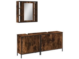 Bathroom Cabinet Set, Bathroom Cabinet Sets Vidaxl Marrom Madeira Processada (n/a)