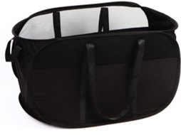 Cesto de Roupa Dobrável Preto, Resistente, com Alças Duplas BRILVIBERA