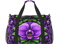 Bolsa de Viagem Compacta e Impermeável Purple Rose Elegance para Zíper Dobrável Ergonômico Viagens Academia