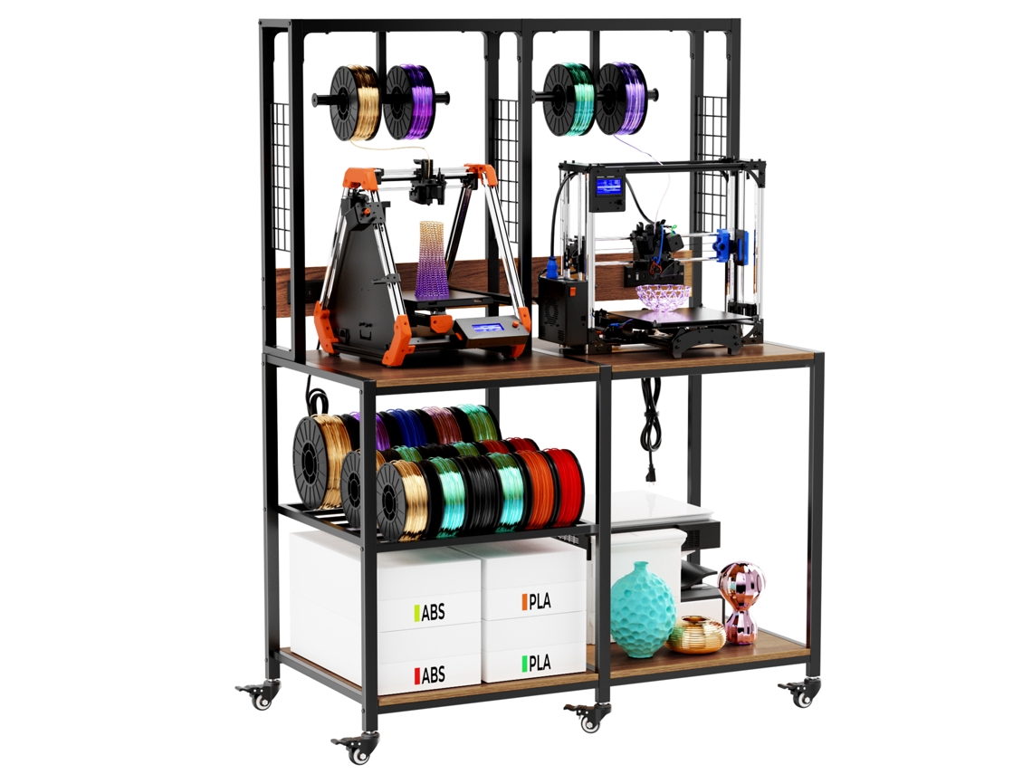 Suporte Duplo Metal Impressora 3d Rodízios Trava