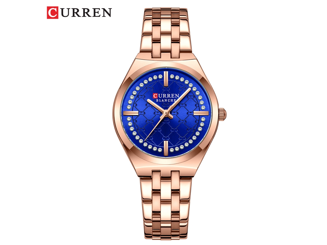 Relógio Feminino MDUG com pulseira de Aço, mostrador estampado, resistente à água