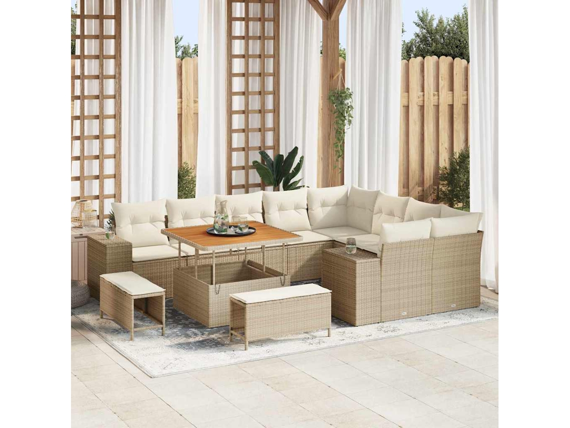 Vidaxl Conjunto De Sofá De Jardim 12 Unid. 9-número De Lugares