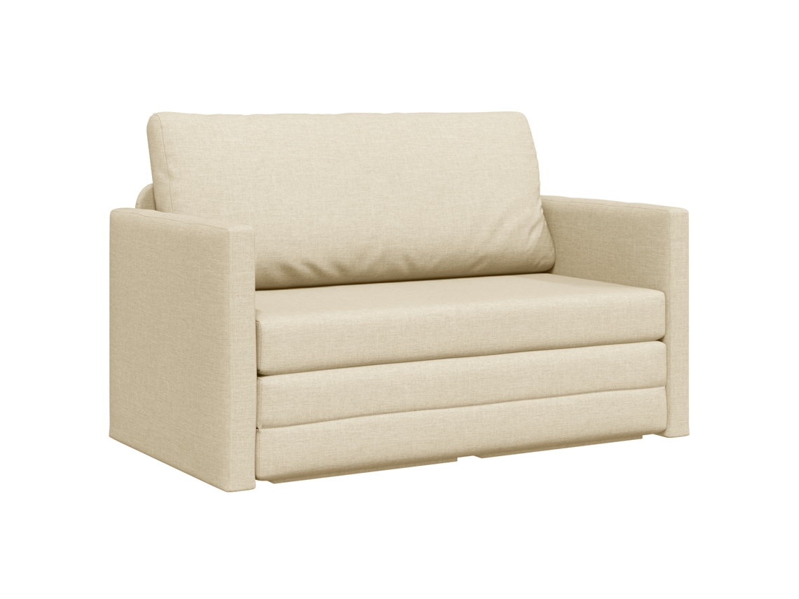 Conjunto 1 Sofá-cama Vidaxl Creme Tecido (124 X 71 X 78 Cm)