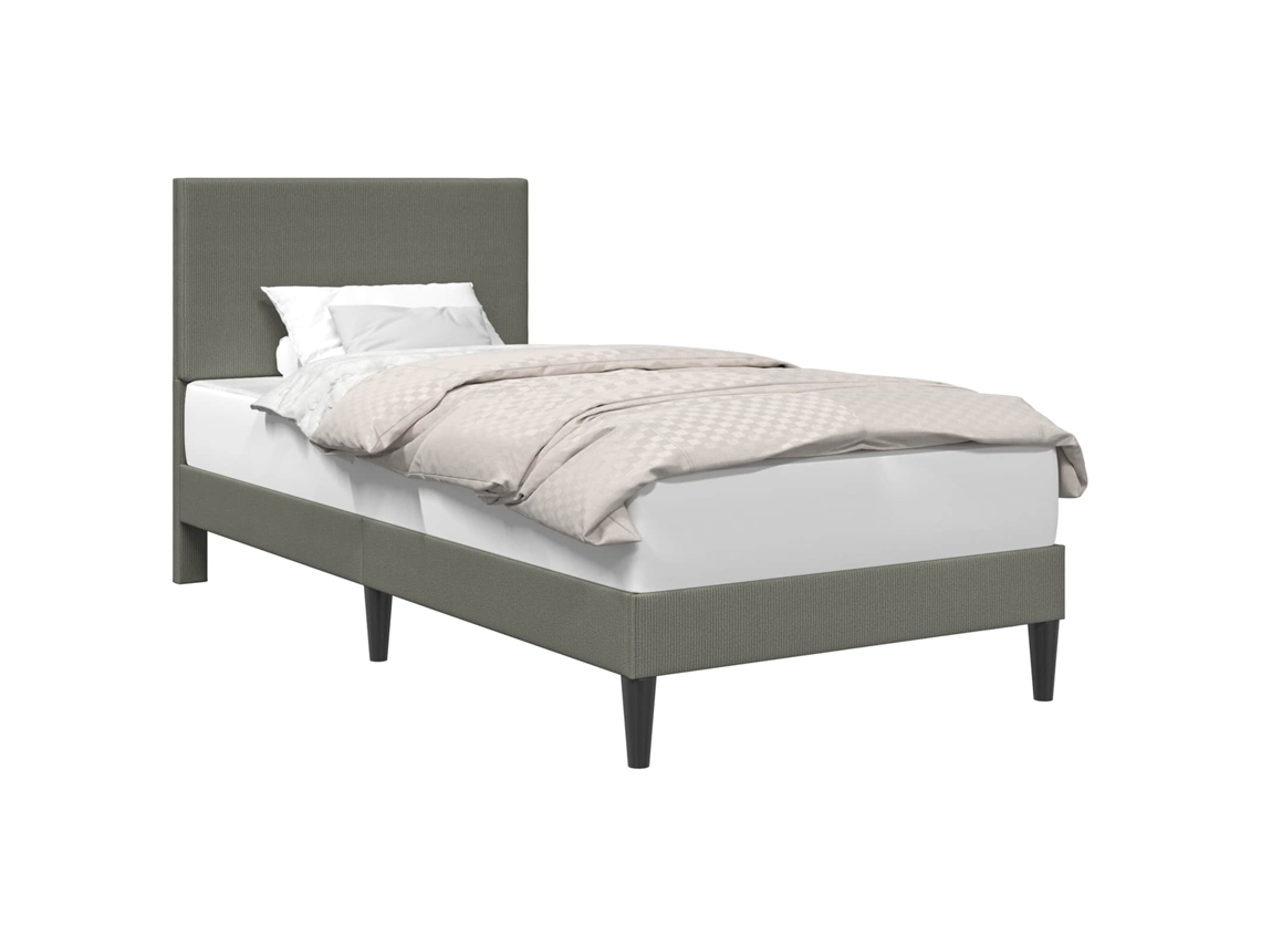 Conjunto 1 Estrutura De Cama Moderna Vidaxl Cinzento-claro Cordão (100 X 200 Cm)