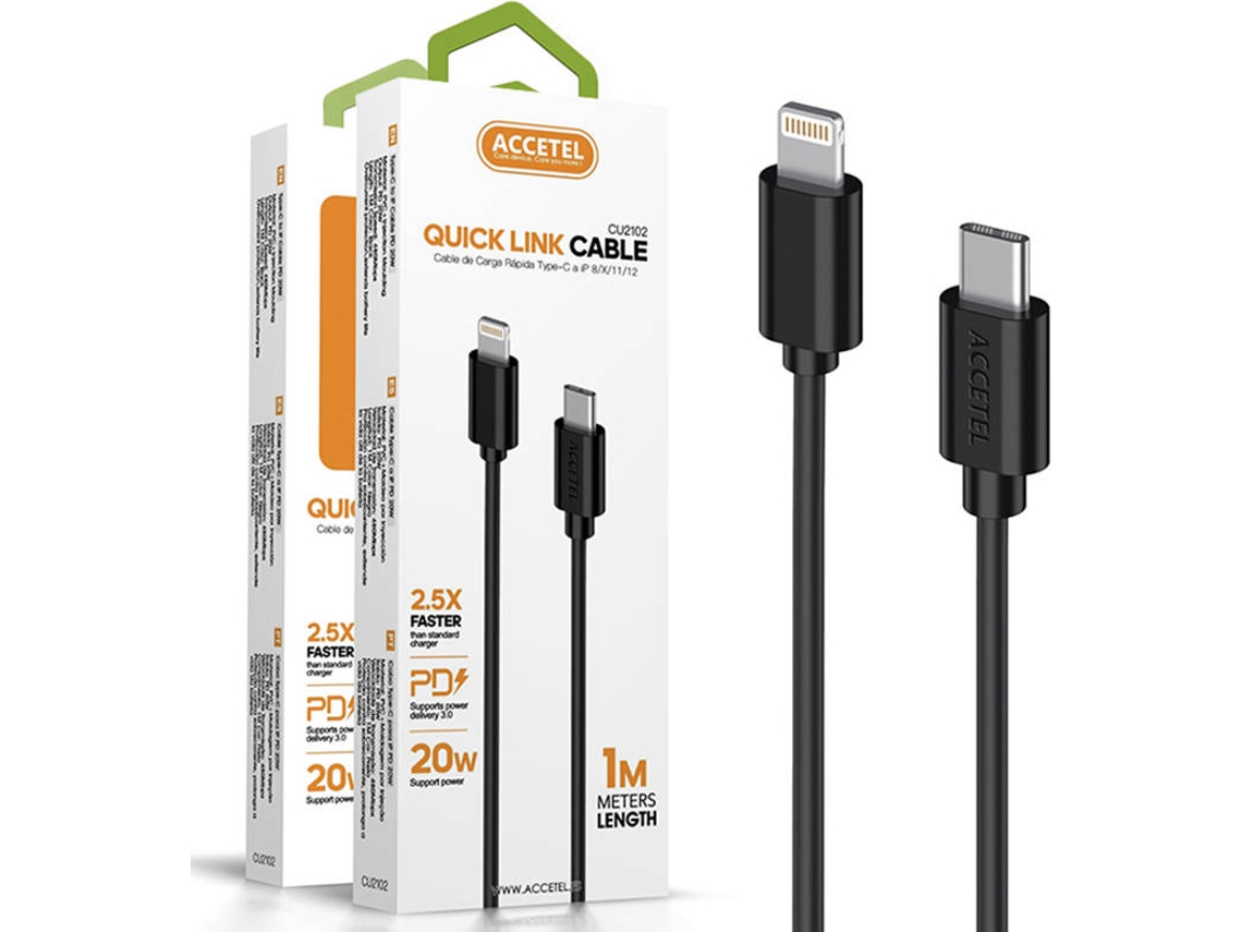 Cabo ACCETEL (Type-C - 1 m - Preto)